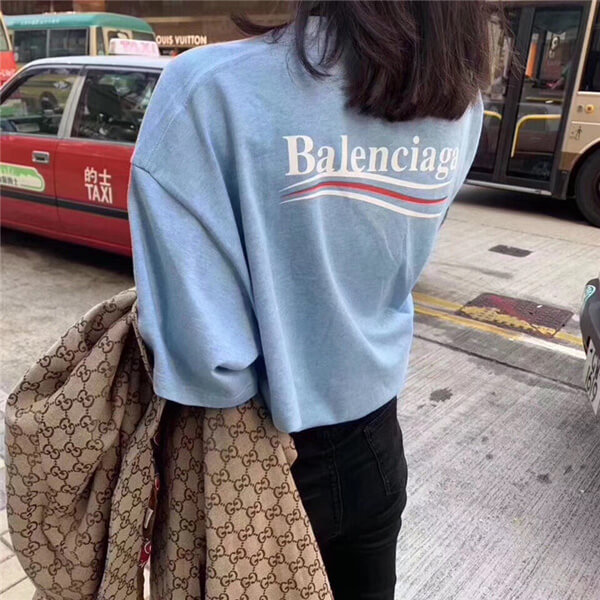  バレンシアガ tシャツ 偽物  BALENCIAGA tシャツ ロゴ 半袖 政治キャンペーンTシャツ