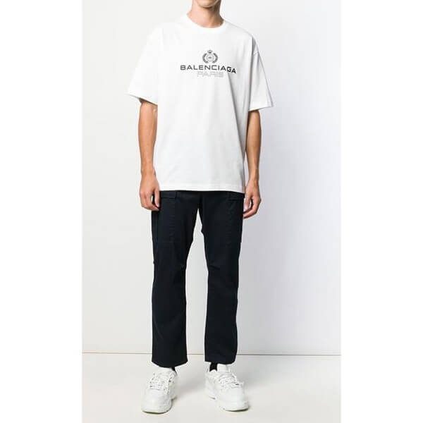 バレンシアガ tシャツ 偽物 BALENCIAGA tシャツ ロゴ LOGO T-SHIRT 594579TGV609000