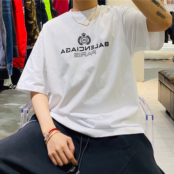 バレンシアガ tシャツ 偽物 BALENCIAGA tシャツ ロゴ LOGO T-SHIRT 594579TGV609000