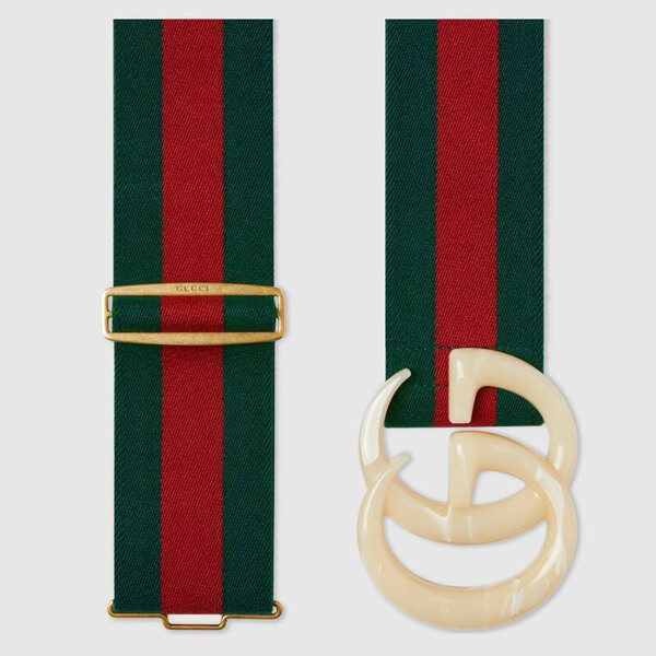 GUCCI グッチ ベルト コピー エラスティック ダブルG バックル ウェブ