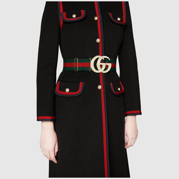 GUCCI グッチ ベルト コピー エラスティック ダブルG バックル ウェブ