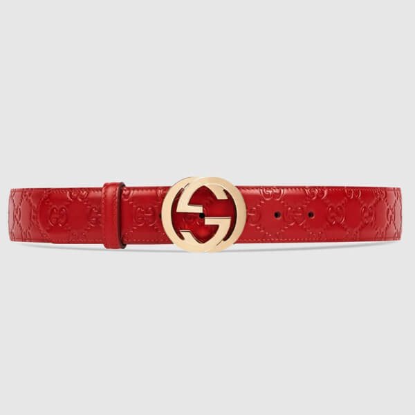 GUCCI(グッチ ベルト コピー)タイムレスなインターロッキングGバックルベルト  370543 CWC1G 6433