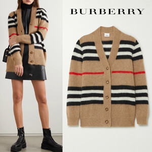 バーバリー カーディガン コピー∞∞ Burberry ∞∞ Striped mohair-blend カーディガン☆