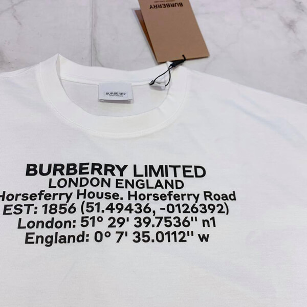 BURBERRY-バーバリー Tシャツ コピー ロケーションプリント コットン オーバーサイズ 8024629