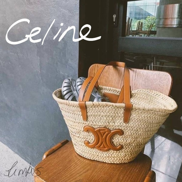 CELINE セリーヌ かごバッグ 偽物 ミディアム トリオンフ バスケット タン色 192622CGG.04LU