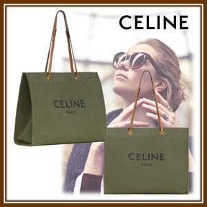 CELINE セリーヌ キャンバス トートバッグ コピー ホリゾンタルキャバストートバッグ ミリタリー 192172CE3.06GR