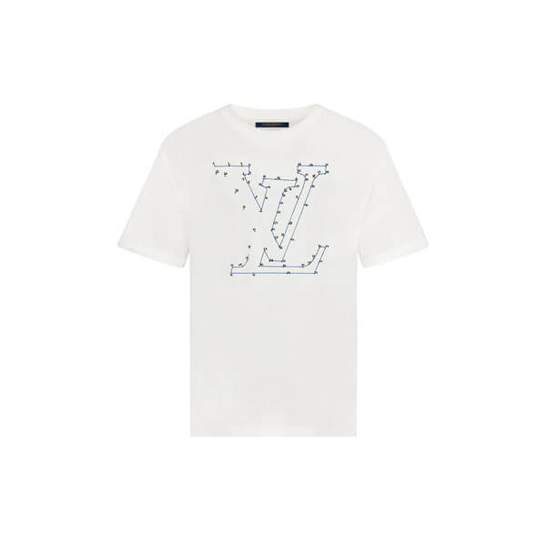 【数量限定】LV♦LOUIS VUITTON ルイヴィトン Tシャツ 偽物 ステッチプリント＆刺繍Tシャツ 1A7X56