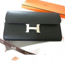 新作 HERMES エルメス 長財布 スーパーコピー 奇跡の入荷 コンスタンスロング 黒 x シ...