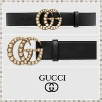 GUCCI グッチ ベルト コピー レザー（パール ダブルG バックル）453260DLX1T9...