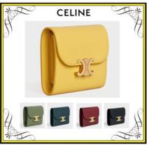 【CELINE セリーヌ 財布 偽物】スモール フラップウォレット / ラムスキン 10D783...