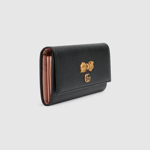 2019新作入荷 オンライン限定 GUCCI グッチスーパーコピー ボウ レザー コンチネンタルウォレット