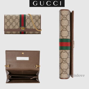 2019新作入荷！GUCCI グッチスーパーコピー☆オフィディア GG チェーンウォレット ブラウン