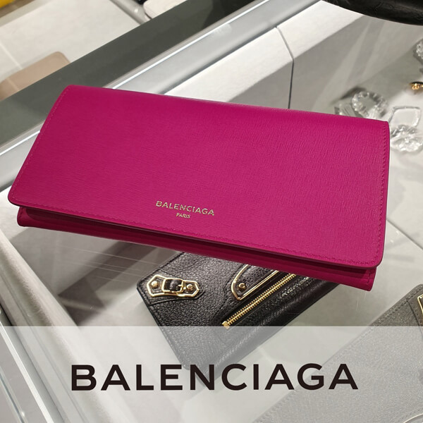 バレンシアガ 財布 コピー 大人シンプル balenciaga フラップ長財布