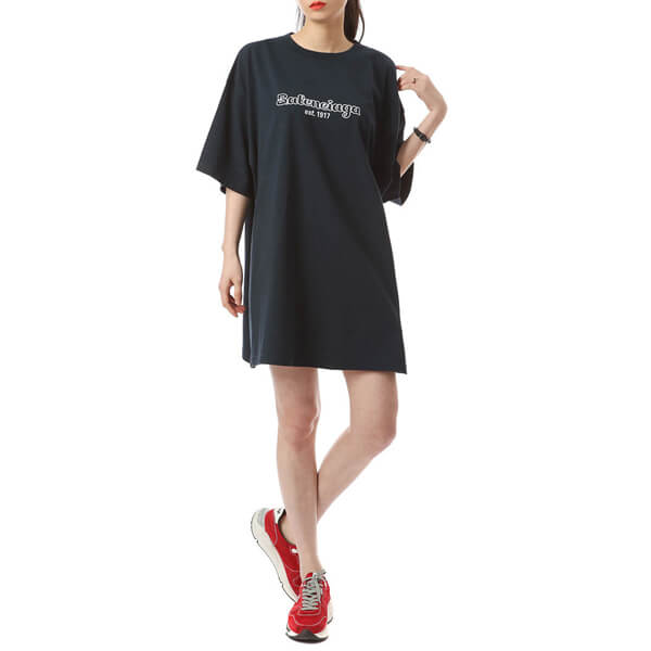 バレンシアガ tシャツ 偽物 EST 1917 OVERSIZE T-SHIRT 583214 TFV44 8502