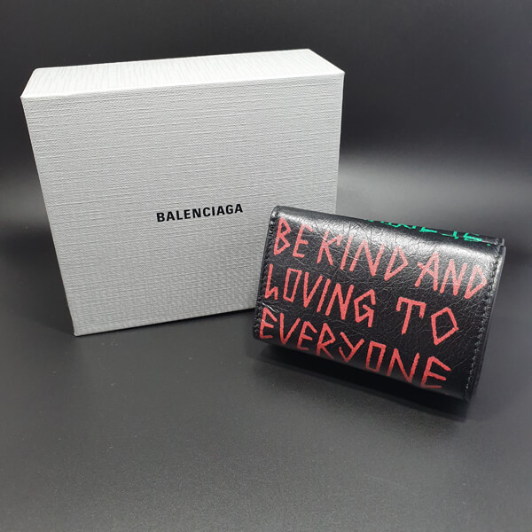 バレンシアガ ミニ財布 コピー Balenciaga グラフィティ Graffiti三つ折り財布♪ユニセックス