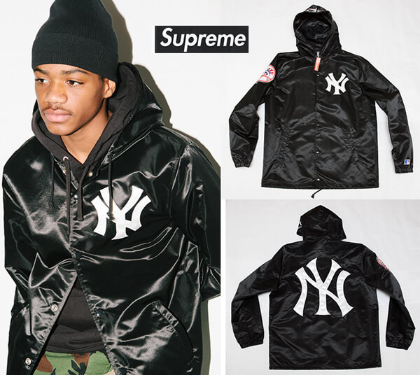  シュプリーム コピー New York NY Supreme YANKEES Satin Hooded Jacket