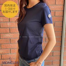 モンクレールtシャツ偽物 MONCLER★無地ロゴワッペンTシャツ NAVY