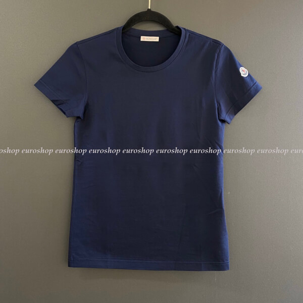 モンクレールtシャツ偽物 MONCLER★無地ロゴワッペンTシャツ NAVY