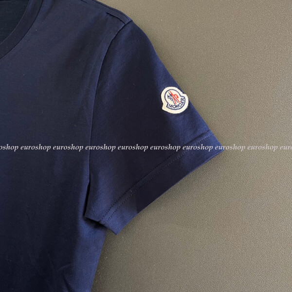 モンクレールtシャツ偽物 MONCLER★無地ロゴワッペンTシャツ NAVY