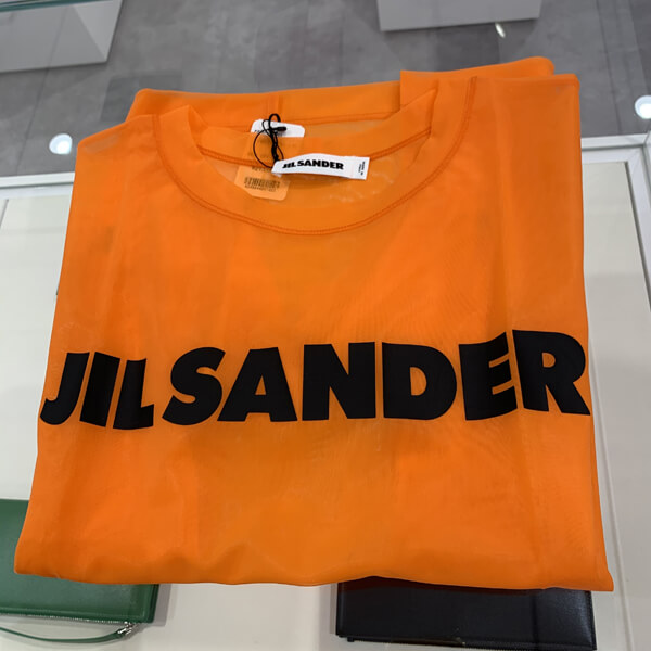 ジルサンダー tシャツ コピー JIL SANDER ロゴ入シースルートップ Tシャツ