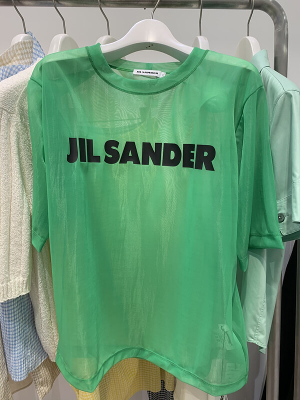 ジルサンダー tシャツ コピー JIL SANDER ロゴ入シースルートップ Tシャツ