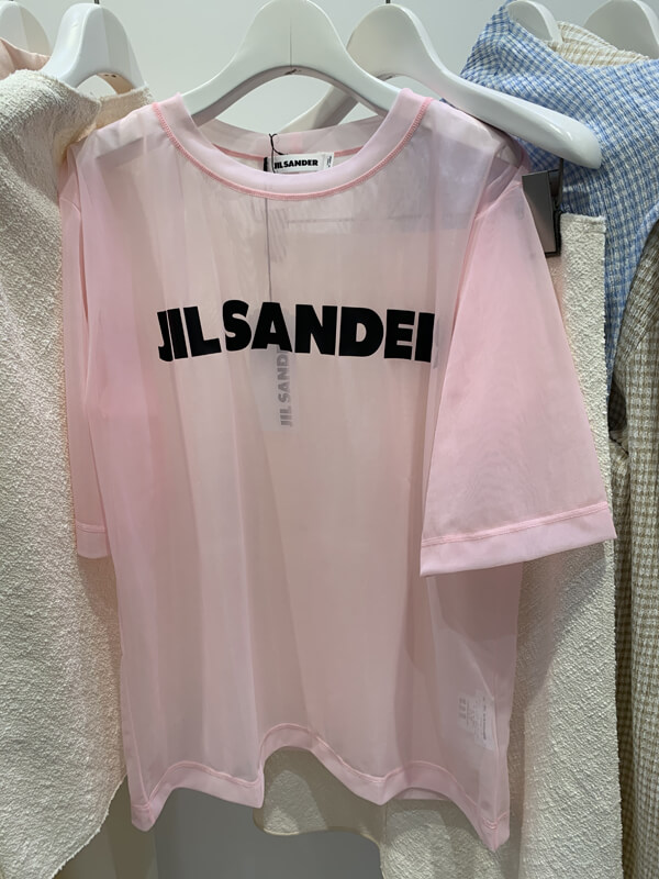 ジルサンダー tシャツ コピー JIL SANDER ロゴ入シースルートップ Tシャツ