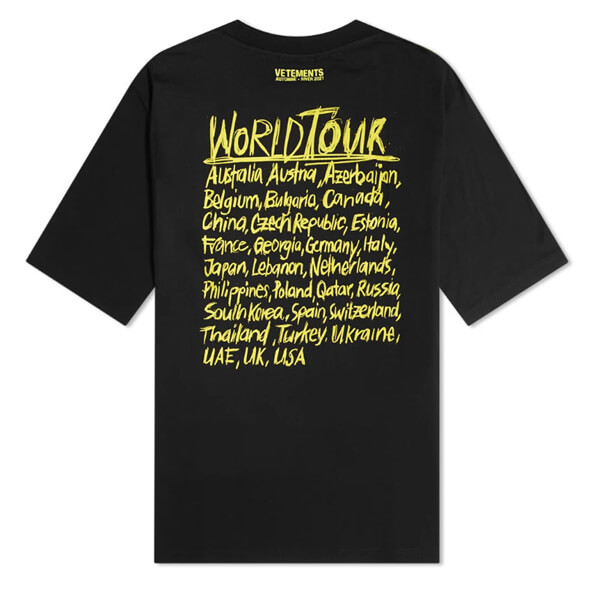 ヴェトモン tシャツ 偽物 VETEMENTS Tシャツ 日本未入荷 WORLD TOUR OVERSIZED