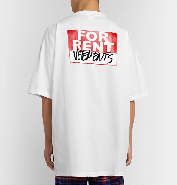 ヴェトモン tシャツ 偽物 VETEMENTS オーバーサイズ ロゴプ リント ンジャージーTシャツ ホワイト