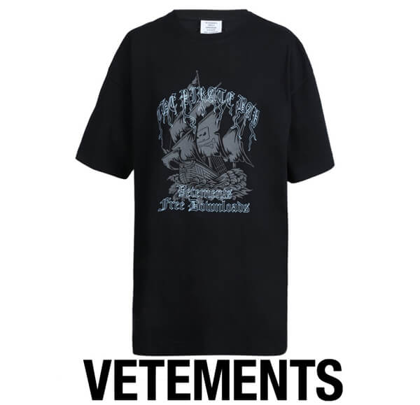  ヴェトモン tシャツ 偽物  VETEMENTS The Pirate Bay T-Shirt オーバーサイズ