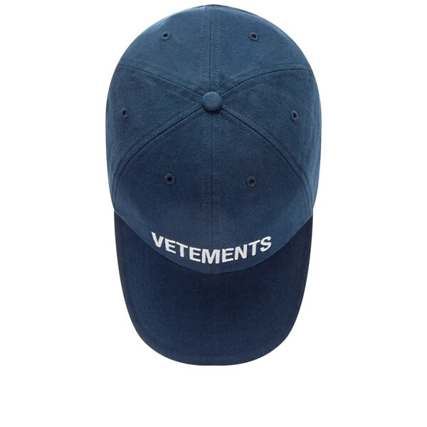 ヴェトモン キャップ 偽物 VETEMENTS X REEBOKロゴキャップ ブルー