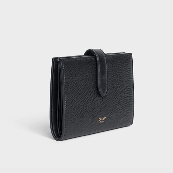 セリーヌ 財布 偽物 CELINE ミディアム ストラップウォレット ブラック 10B643BFP 38NO