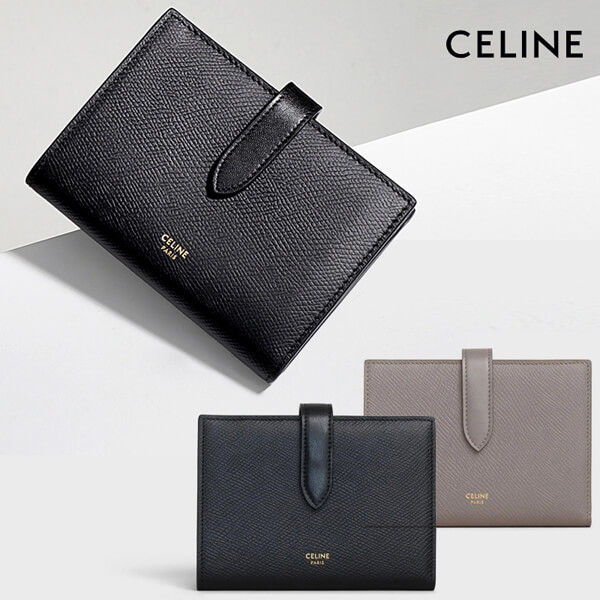 セリーヌ 財布 偽物 CELINE ミディアム ストラップウォレット ブラック 10B643BFP 38NO