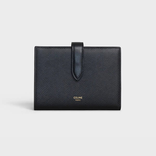 セリーヌ 財布 偽物 CELINE ミディアム ストラップウォレット ブラック 10B643BFP 38NO