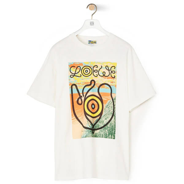 ロエベ tシャツ 偽物 EYE LOEWE NATURE ランドスケープ スラブ Tシャツ