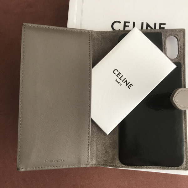 セリーヌ iphoneケース コピー【CELINE】NEW 手帳型 iPhone X/XS ケース グレインドカーフスキン