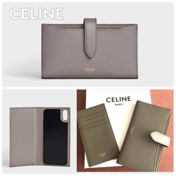 セリーヌ iphoneケース コピー【CELINE】NEW 手帳型 iPhone X/XS ケース グレインドカーフスキン