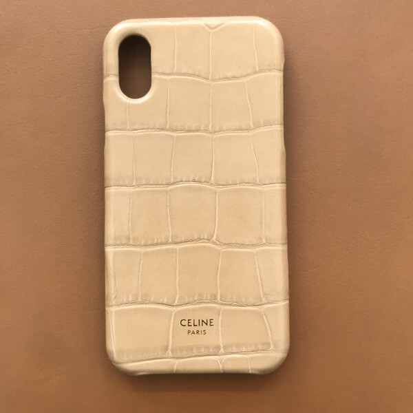 セリーヌ iphoneケース パロディ CELINE クロコダイル型押しレザー iPhone X/XSケース