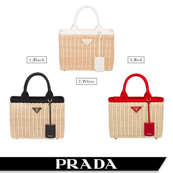 【人気】PRADA プラダ かごバッグ コピー★ ウィッカーカゴ ハンドバッグ1BG835_2E28_F0I55_V_WOY