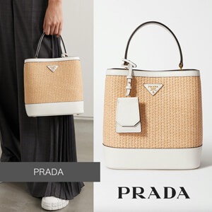 PRADA プラダ かごバッグ コピー パニエ ミディアム ストロー バッグ 1BA212 2CHK F0N86 V OOH