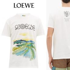 (LOEWE ロエベ Tシャツ コピー) コットンジャージーTシャツ Popなロゴアップリケ