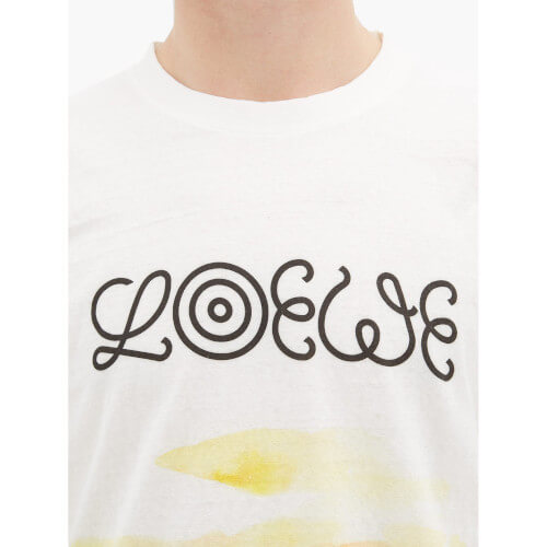 (LOEWE ロエベ Tシャツ コピー) コットンジャージーTシャツ Popなロゴアップリケ