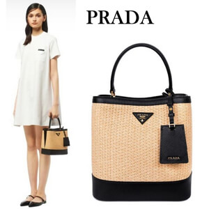 PRADA プラダ かごバッグ コピー パニエ ミディアム ストロー バッグ