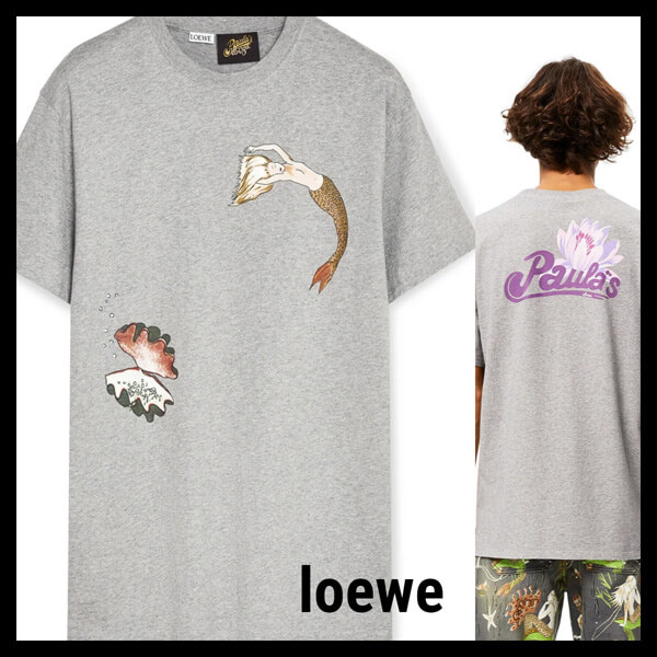 ロエベ tシャツ パロディ loewe Tシャツ マーメイド コットン