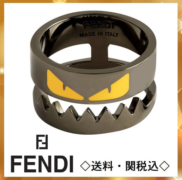 fendi モンスター 偽物 フェンディ 指輪 リング ロゴ刻印 バッグバグズ Bag Bugs Ring