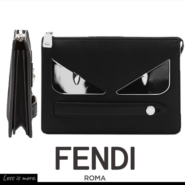 フェンディ クラッチバッグ コピー FENDI モンスター BUGS EYE レザー