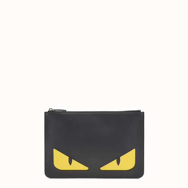 フェンディ クラッチバッグ コピー FENDI モンスター ブラックレザー