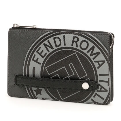 フェンディ クラッチバッグ コピー FENDI モンスター FENDI ローマンレザー スタンプロゴ7VA350 A4BH