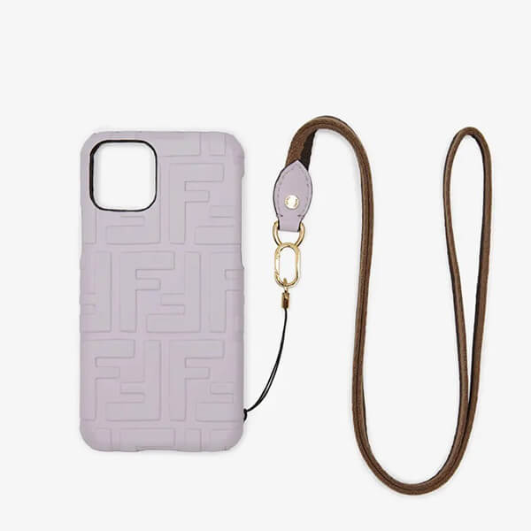  fendi iphoneケース コピー ペカン iPhone 11 Pro ショルダー ライラックレザー カバー