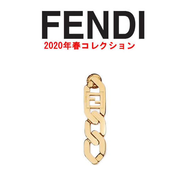 フェンディ ピアス コピー FENDI FF シングル ゴールドカラーピアス フェンデイのFFロゴが入った片耳用のピアス