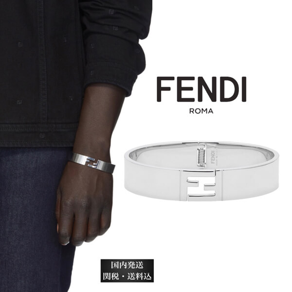 フェンディ ブレスレット コピー FENDI シルバー Forever Fendi オープン クラスプ ブレスレット